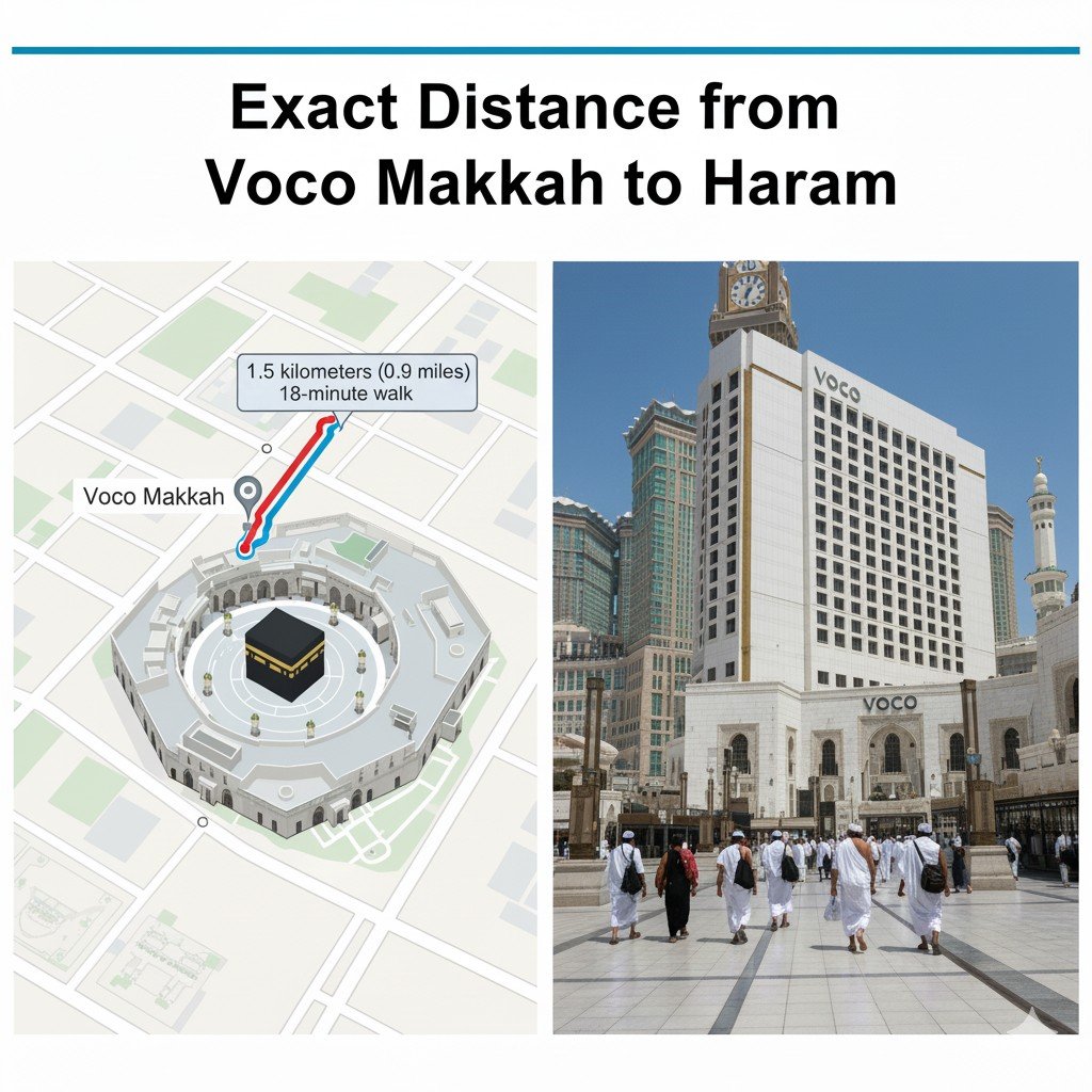 Distance from Voco Makkah to Haram